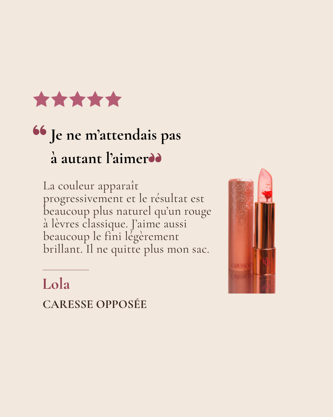 aVIS DE Lola sur caresse opposée qui ne s'attendait pas à autant l'aimer