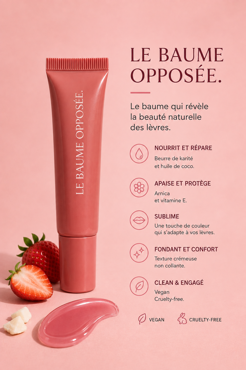 Le Baume Opposée, baume à lèvres crémeux au beurre de karité et à l’arnica