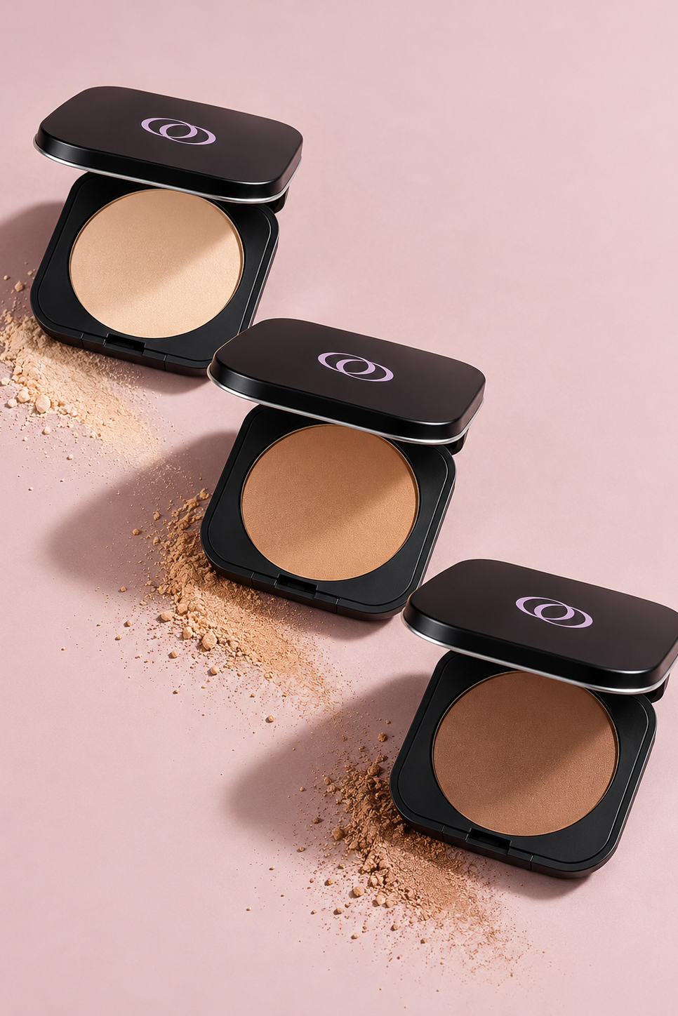 Harmonie Opposée, poudre matifiante disponible en trois teintes Ivoire, Miel et Cacao