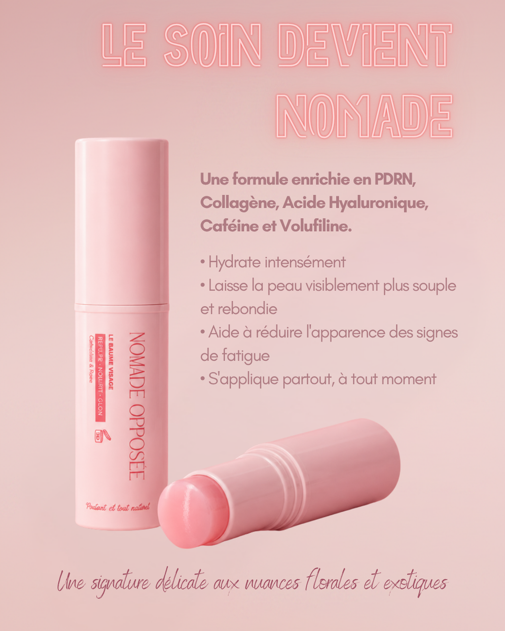 Nomade Opposée, affiche sur les bénéfices et ingrédients