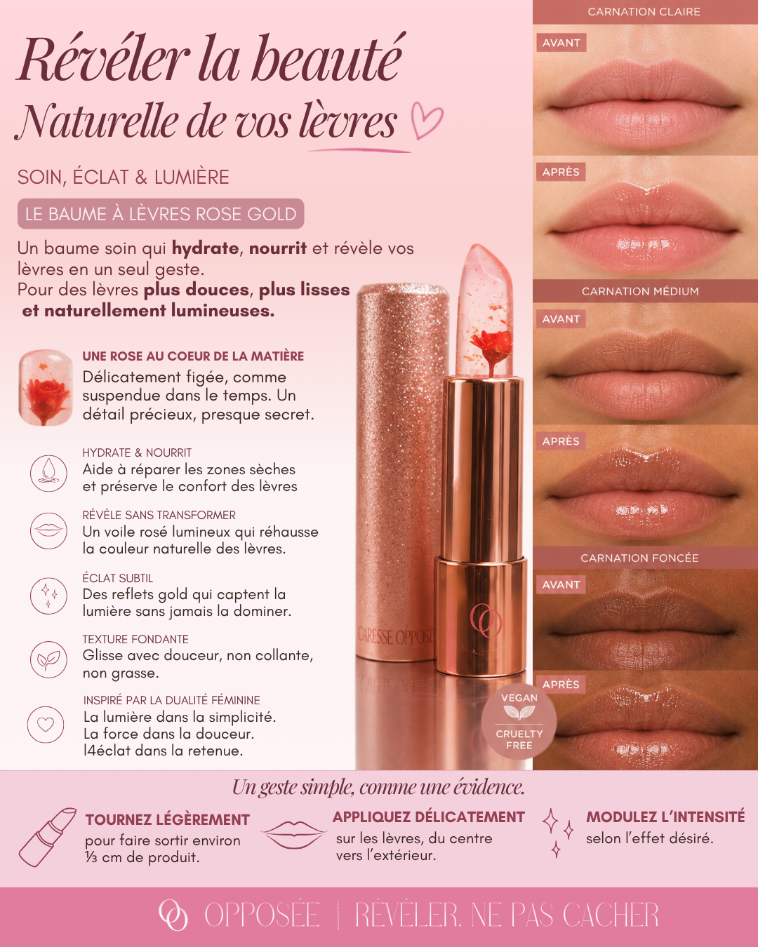Caresse Opposée - Baume à Lèvres Rose Gold
